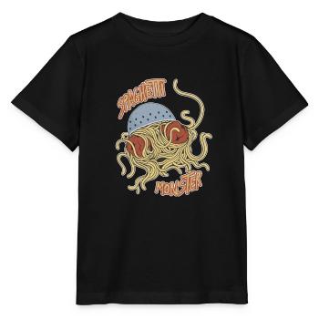 Spaghetti Monster - Lustig - Stanley/Stella Kinder T-Shirt MINI CREATOR  - Schwarz - Vorne - Mikhail (115cm)