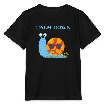 Calm Down Snail T-shirt Hoodie Design Chill - Stanley/Stella Kinder T-Shirt MINI CREATOR  - Schwarz - Vorne - Mikhail (115cm)
