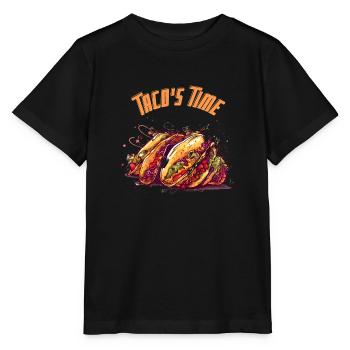 Taco's time - Stanley/Stella MINI CREATOR Kids’ T-Shirt - black - Front - Mikhail (115cm)