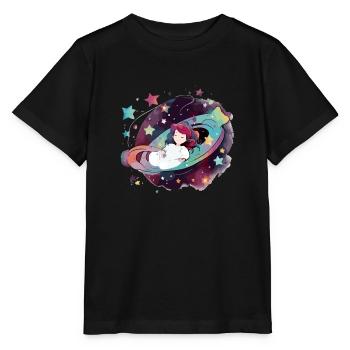 Mary dans l espace - T-shirt bio MINI CREATOR Stanley/Stella Enfant - noir - Devant - Mikhail (115cm)