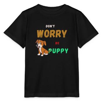 Mach dir keine Sorgen, sei glücklich - Stanley/Stella Kinder T-Shirt MINI CREATOR  - Schwarz - Vorne - Mikhail (115cm)