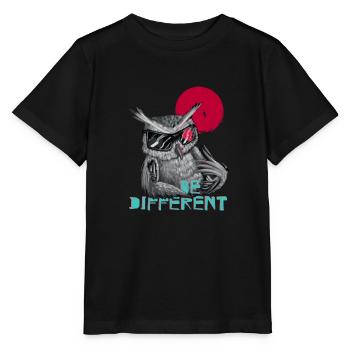 Be different Eule - einzigartig & besonders - Stanley/Stella Kinder T-Shirt MINI CREATOR  - Schwarz - Vorne - Mikhail (115cm)