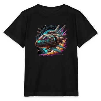 Spaceship - Stanley/Stella Kinder T-Shirt MINI CREATOR  - Schwarz - Vorne - Mikhail (115cm)
