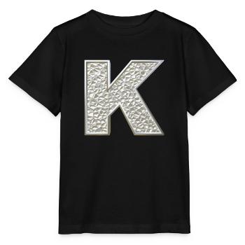 K, letter, letter K, initial, initial K, monogram, - Stanley/Stella MINI CREATOR Kids’ T-Shirt - black - Front - Mikhail (115cm)