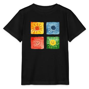 bunte Sonnen - Stanley/Stella Kinder T-Shirt MINI CREATOR  - Schwarz - Vorne - Mikhail (115cm)