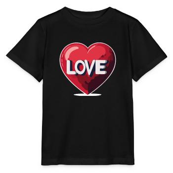 Herzliche Liebesbotschaft - Stanley/Stella Kinder T-Shirt MINI CREATOR  - Schwarz - Vorne - Mikhail (115cm)