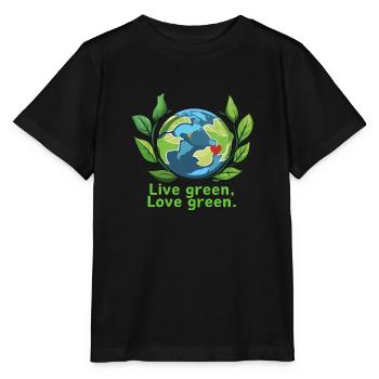 Vivez vert, aimez le vert. - T-shirt bio MINI CREATOR Stanley/Stella Enfant - noir - Devant - Mikhail (115cm)