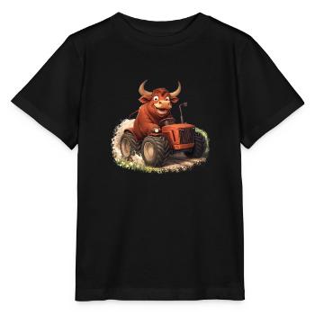 Taureau sur Trekker - T-shirt bio MINI CREATOR Stanley/Stella Enfant - noir - Devant - Mikhail (115cm)