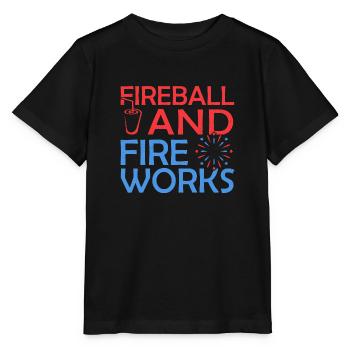 Fireball And Fireworks - Stanley/Stella MINI CREATOR Kids’ T-Shirt - black - Front - Mikhail (115cm)