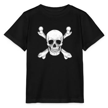 Jolly Roger Pirate Skull - Stanley/Stella MINI CREATOR Kids’ T-Shirt - black - Front - Mikhail (115cm)