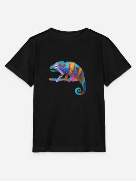Chamäleon,, camelion, bunt,illustration,reptil - Stanley/Stella Kinder T-Shirt MINI CREATOR - Schwarz