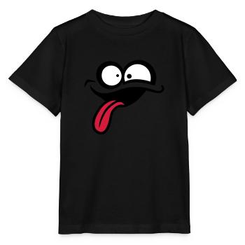 Verrücktes Comic Gesicht - Stanley/Stella Kinder T-Shirt MINI CREATOR  - Schwarz - Vorne - Mikhail (115cm)