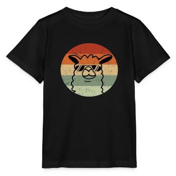 Lama d’été avec lunettes de soleil cadeau spring party - T-shirt bio MINI CREATOR Stanley/Stella Enfant - noir - Devant - Mikhail (115cm)