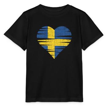 Sweden Heart by the Manzanita's - Stanley/Stella MINI CREATOR Kids’ T-Shirt - black - Front - Mikhail (115cm)