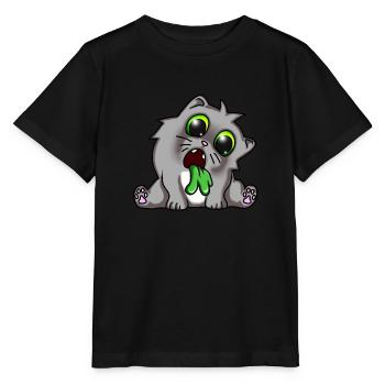 kotzende Mieze katze - Stanley/Stella Kinder T-Shirt MINI CREATOR  - Schwarz - Vorne - Mikhail (115cm)
