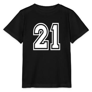 21 numéro de maillot de sport, 21 numéro de dos - T-shirt bio MINI CREATOR Stanley/Stella Enfant - noir - Devant - Mikhail (115cm)