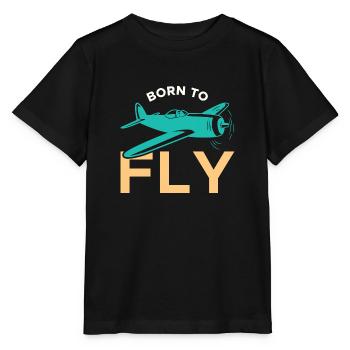 Né pour pilote d’aviation - T-shirt bio MINI CREATOR Stanley/Stella Enfant - noir - Devant - Mikhail (115cm)