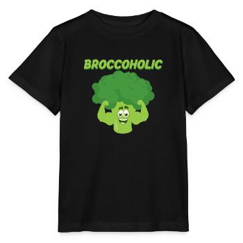 Broccoholic Vegetable Broccoli - Stanley/Stella Kinder T-Shirt MINI CREATOR  - Schwarz - Vorne - Mikhail (115cm)