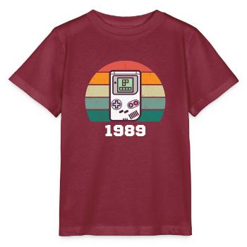 RETRO GAMER 1989 - Stanley/Stella Kinder T-Shirt MINI CREATOR  - Burgunderrot - Vorne - Kain (125cm)