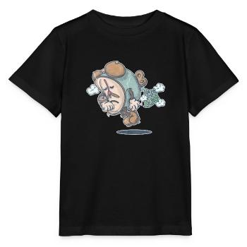 Time Flies Funky Watch Cartoon - T-shirt bio MINI CREATOR Stanley/Stella Enfant - noir - Devant - Mikhail (115cm)