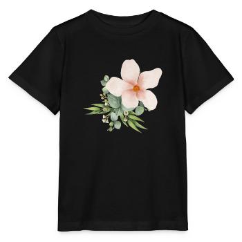 Fleur peinte - T-shirt bio MINI CREATOR Stanley/Stella Enfant - noir - Devant - Mikhail (115cm)
