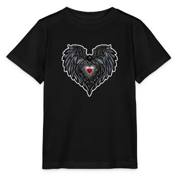Heart and Wings - Love - Stanley/Stella MINI CREATOR Kids’ T-Shirt - black - Front - Mikhail (115cm)