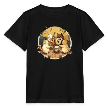 Cat concert - Stanley/Stella MINI CREATOR Kids’ T-Shirt - black - Front - Mikhail (115cm)