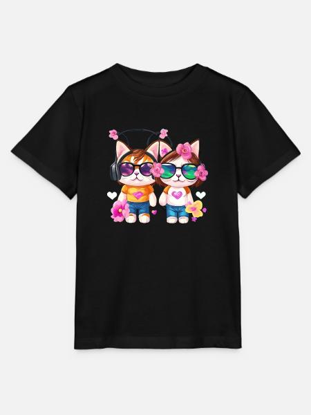 Katze freunde - Stanley/Stella Kinder T-Shirt MINI CREATOR - Schwarz
