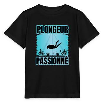 plongeur passionné - T-shirt bio MINI CREATOR Stanley/Stella Enfant - noir - Devant - Mikhail (115cm)