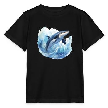Whale in the Arctic Arctic Ocean Blue Ocean - Stanley/Stella MINI CREATOR Kids’ T-Shirt - black - Front - Mikhail (115cm)