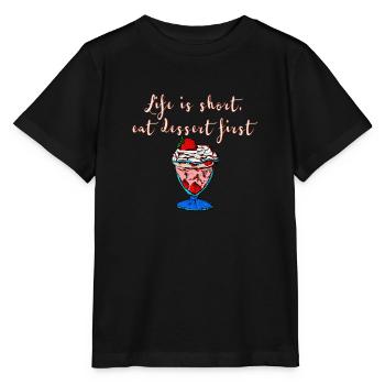 La vie est courte - T-shirt bio MINI CREATOR Stanley/Stella Enfant - noir - Devant - Mikhail (115cm)