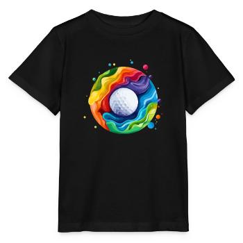logo de balle de golf coloré - T-shirt bio MINI CREATOR Stanley/Stella Enfant - noir - Devant - Mikhail (115cm)