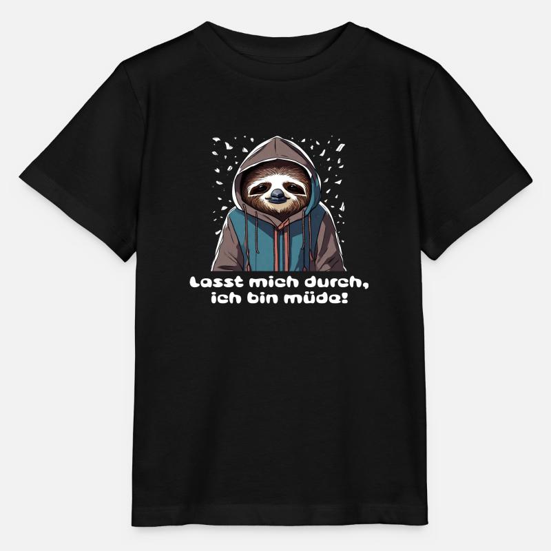 Lasst mich durch, ich bin müde - Faultier - Stanley/Stella Kinder T-Shirt MINI CREATOR  - Schwarz