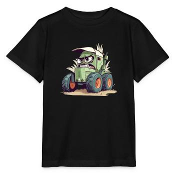 Kanzy le tracteur énervé - T-shirt bio MINI CREATOR Stanley/Stella Enfant - noir - Devant - Mikhail (115cm)