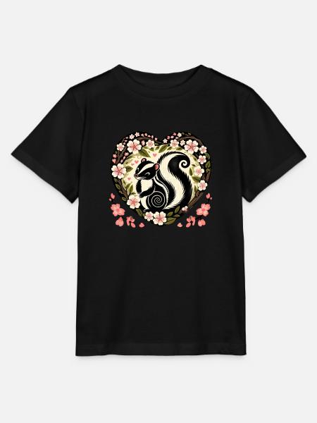 Frühling Skunk Kirschblüten - Stanley/Stella Kinder T-Shirt MINI CREATOR - Schwarz