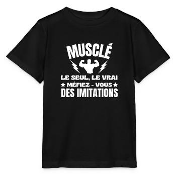 MUSCULAR, THE ONLY REAL ONE - Stanley/Stella MINI CREATOR Kids’ T-Shirt - black - Front - Mikhail (115cm)