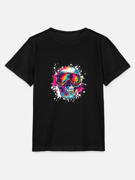 Ski Skibrille Totenkopf - Stanley/Stella Kinder T-Shirt MINI CREATOR - Schwarz