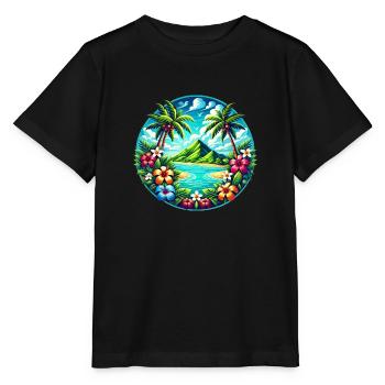 Logo de l’île des Caraïbes - T-shirt bio MINI CREATOR Stanley/Stella Enfant - noir - Devant - Mikhail (115cm)