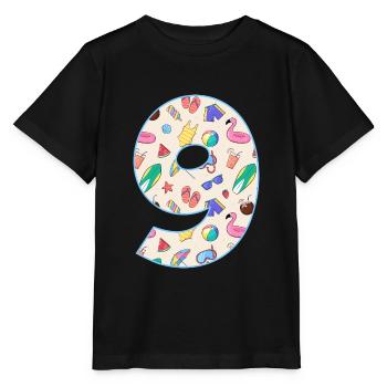 VACANCES NUMÉRO 9 ANNÉES ÉTÉ 9ÈME ANNIVERSAIRE - T-shirt bio MINI CREATOR Stanley/Stella Enfant - noir - Devant - Mikhail (115cm)