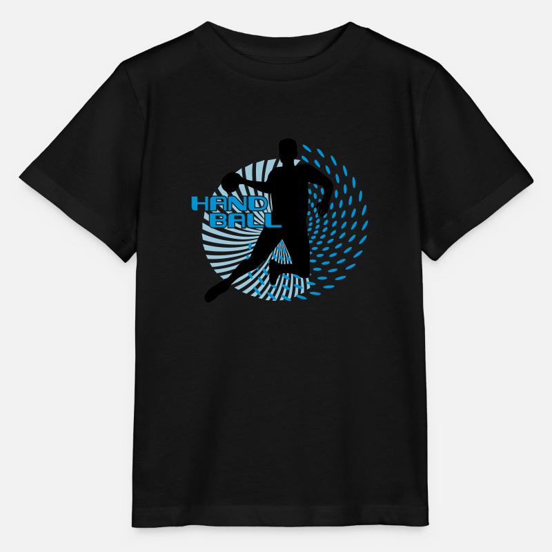joueurs de handball dans le tourbillon de cercle - T-shirt bio MINI CREATOR Stanley/Stella Enfant - noir