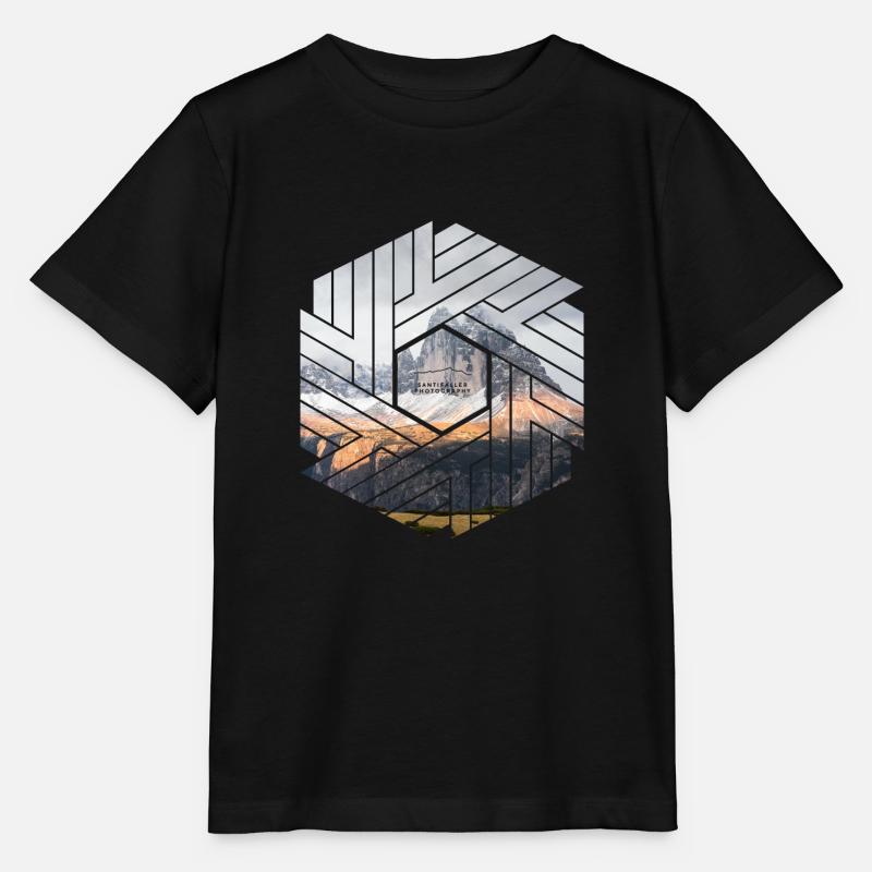 Three Peaks Dolomites hexagon - Stanley/Stella MINI CREATOR Kids’ T-Shirt - black