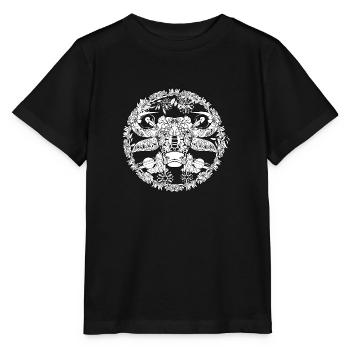 Mammakinna_ZodiakBuffle_Colive - T-shirt bio MINI CREATOR Stanley/Stella Enfant - noir - Devant - Mikhail (115cm)