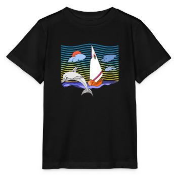 Sailboat - Stanley/Stella MINI CREATOR Kids’ T-Shirt - black - Front - Mikhail (115cm)