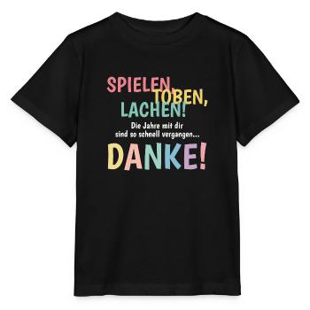 Kindergarten Abschiedsgeschenk für die Erzieherin - Stanley/Stella Kinder T-Shirt MINI CREATOR  - Schwarz - Vorne - Mikhail (115cm)