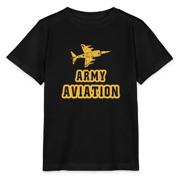 Army Aviation - T-shirt bio MINI CREATOR Stanley/Stella Enfant - noir - Devant - Mikhail (115cm)