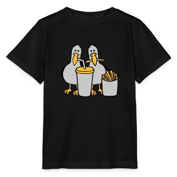 Fast-food mouettes volées - T-shirt bio MINI CREATOR Stanley/Stella Enfant - noir - Devant - Mikhail (115cm)