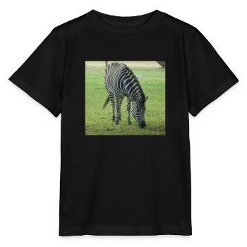 Close up of Zebra - Stanley/Stella MINI CREATOR Kids’ T-Shirt - black - Front - Mikhail (115cm)