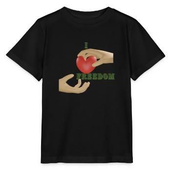 J’aime la liberté - T-shirt bio MINI CREATOR Stanley/Stella Enfant - noir - Devant - Mikhail (115cm)