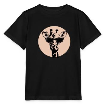 Girafe à lunettes - T-shirt bio MINI CREATOR Stanley/Stella Enfant - noir - Devant - Mikhail (115cm)