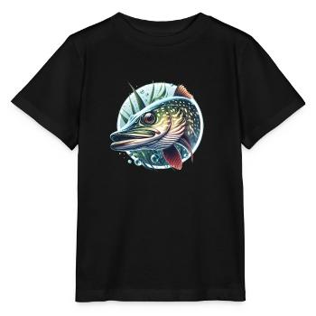 Hecht Raubfisch Angeln - Stanley/Stella Kinder T-Shirt MINI CREATOR  - Schwarz - Vorne - Mikhail (115cm)